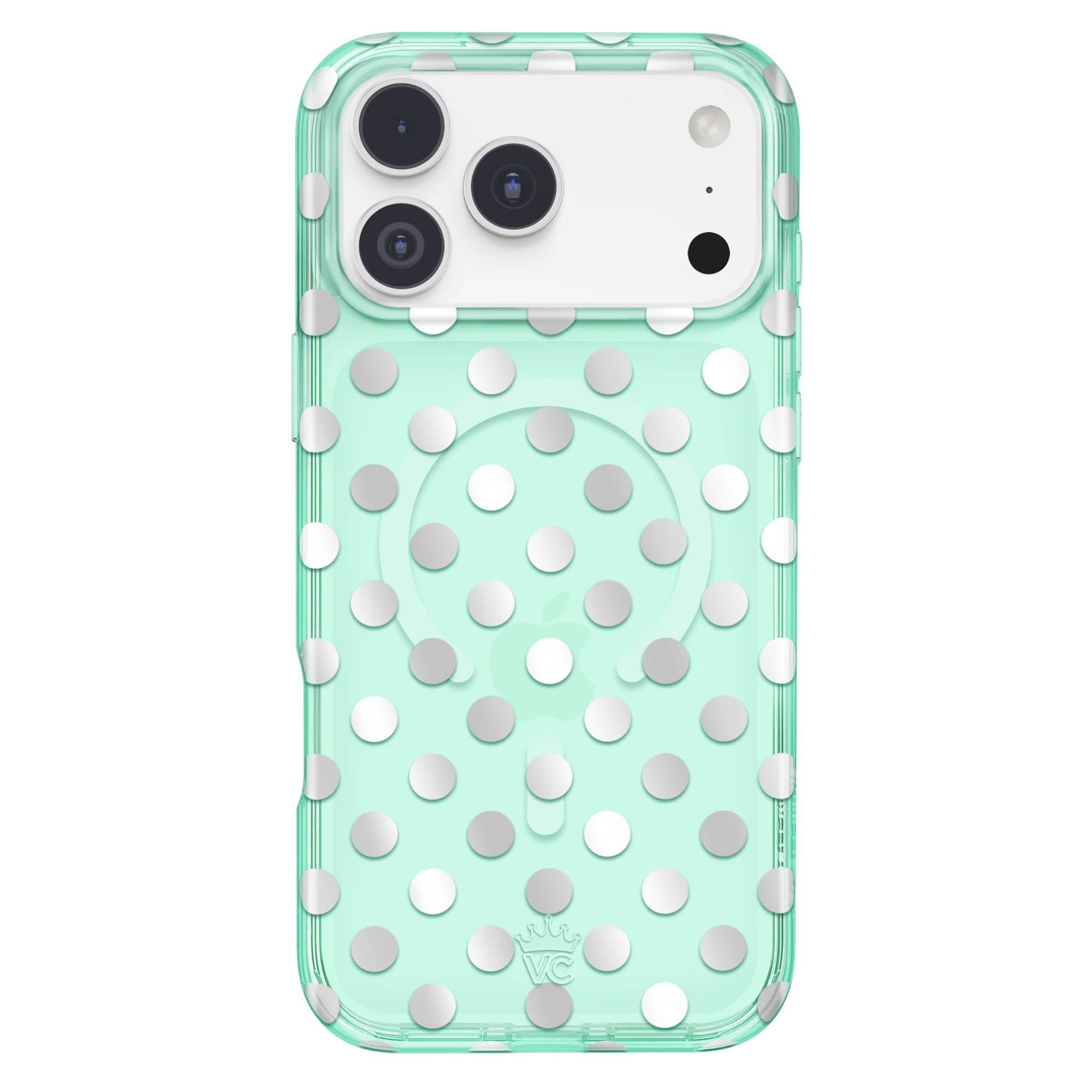 Mint Chrome Polka Dot iPhone Case - Image 66