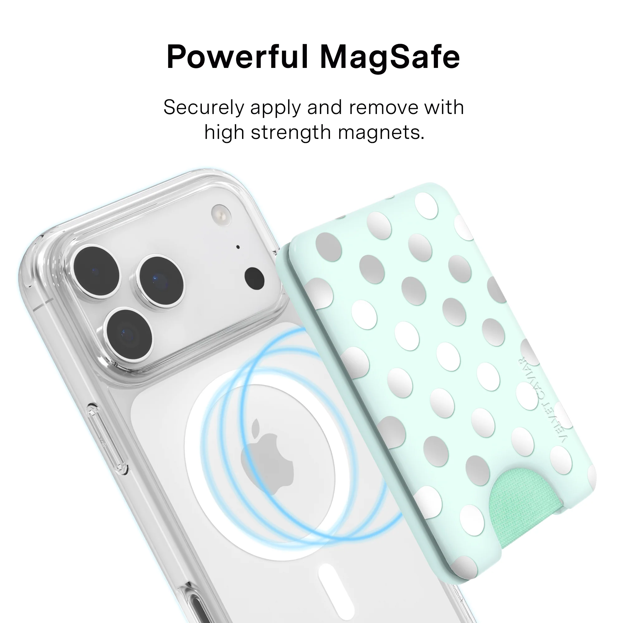 Mint Chrome Polka Dot MagSafe Wallet - Image 5