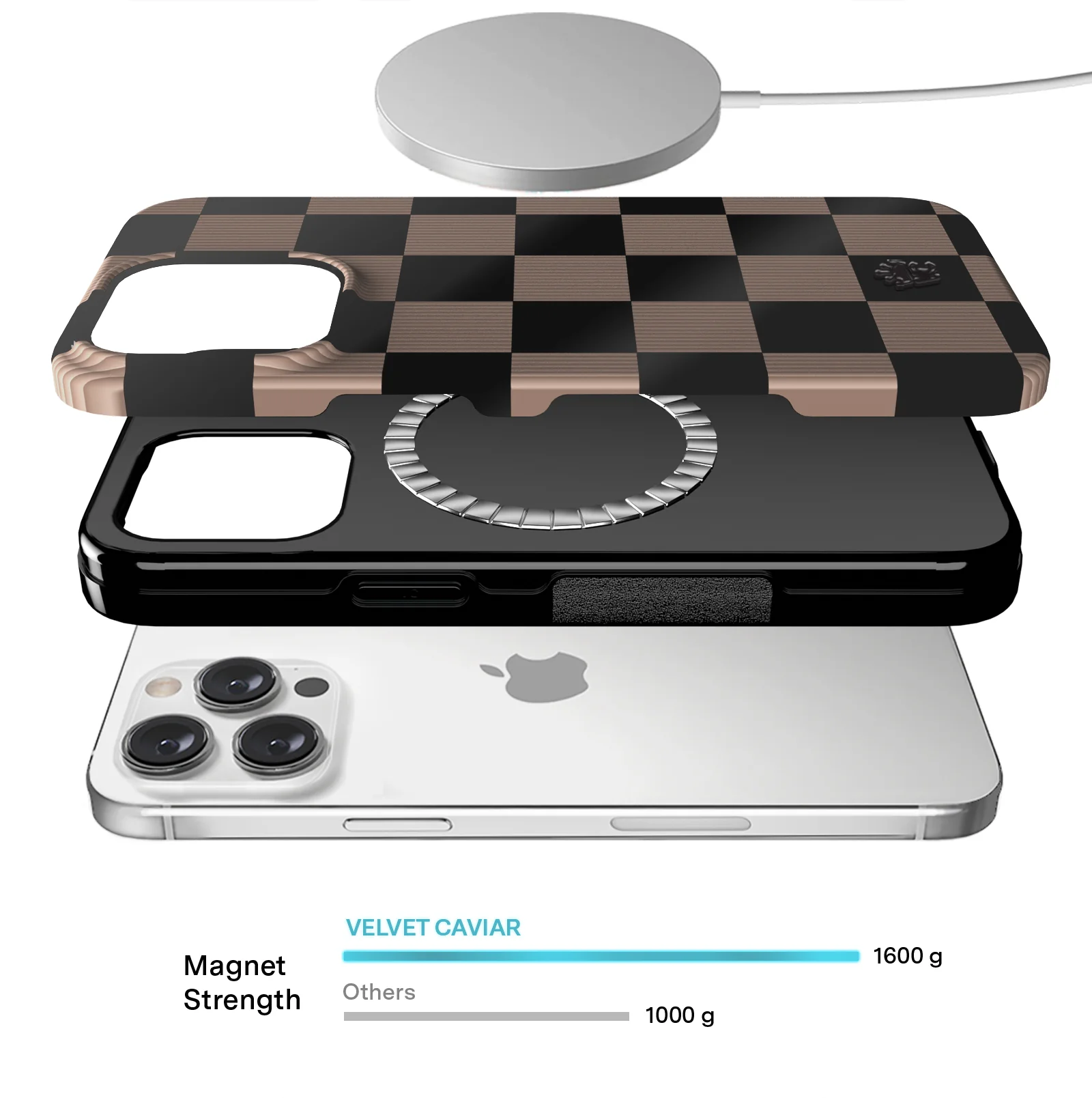 Mocha Vibe Checkered iPhone Case - Image 3