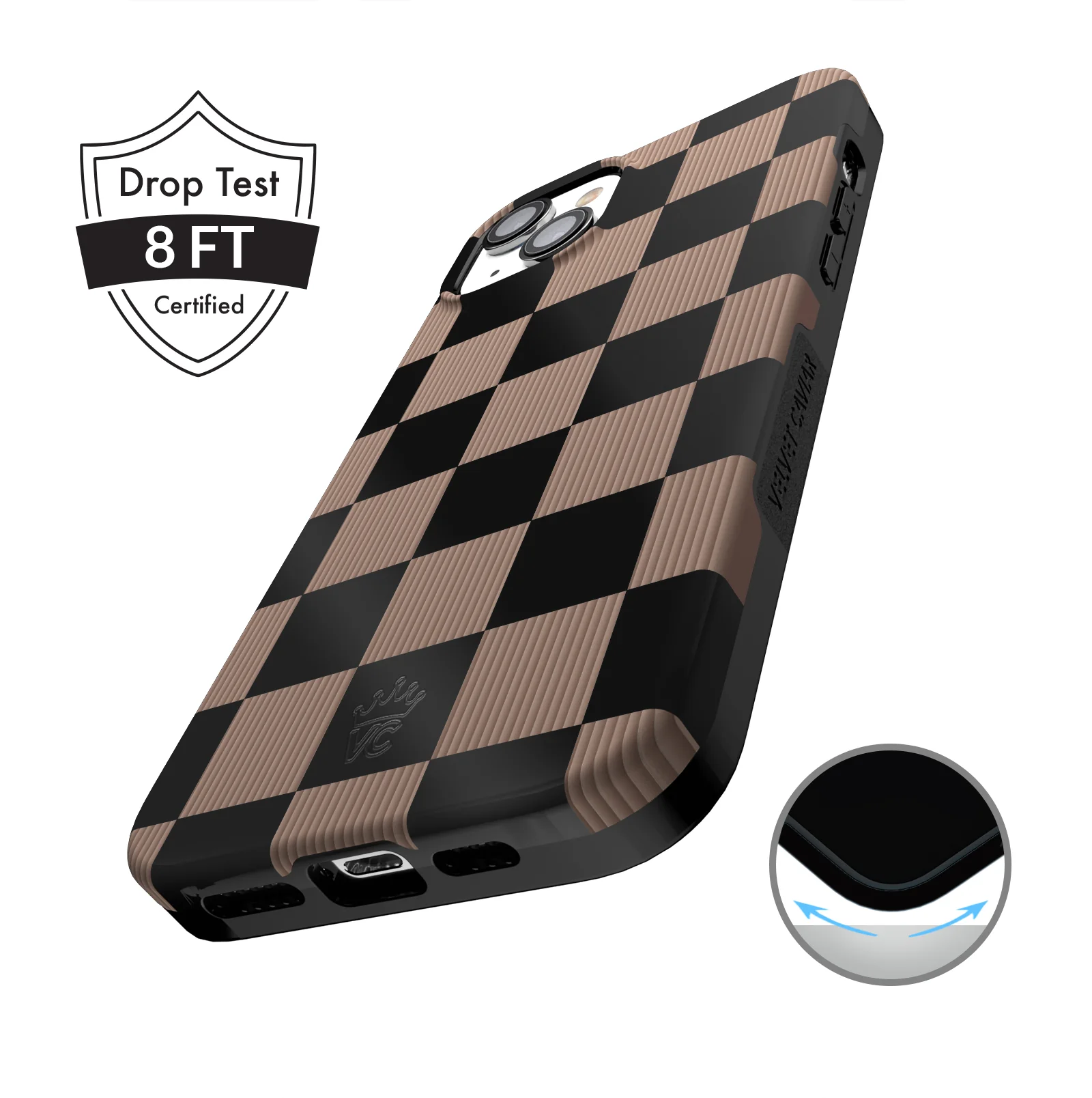 Mocha Vibe Checkered iPhone Case - Image 49