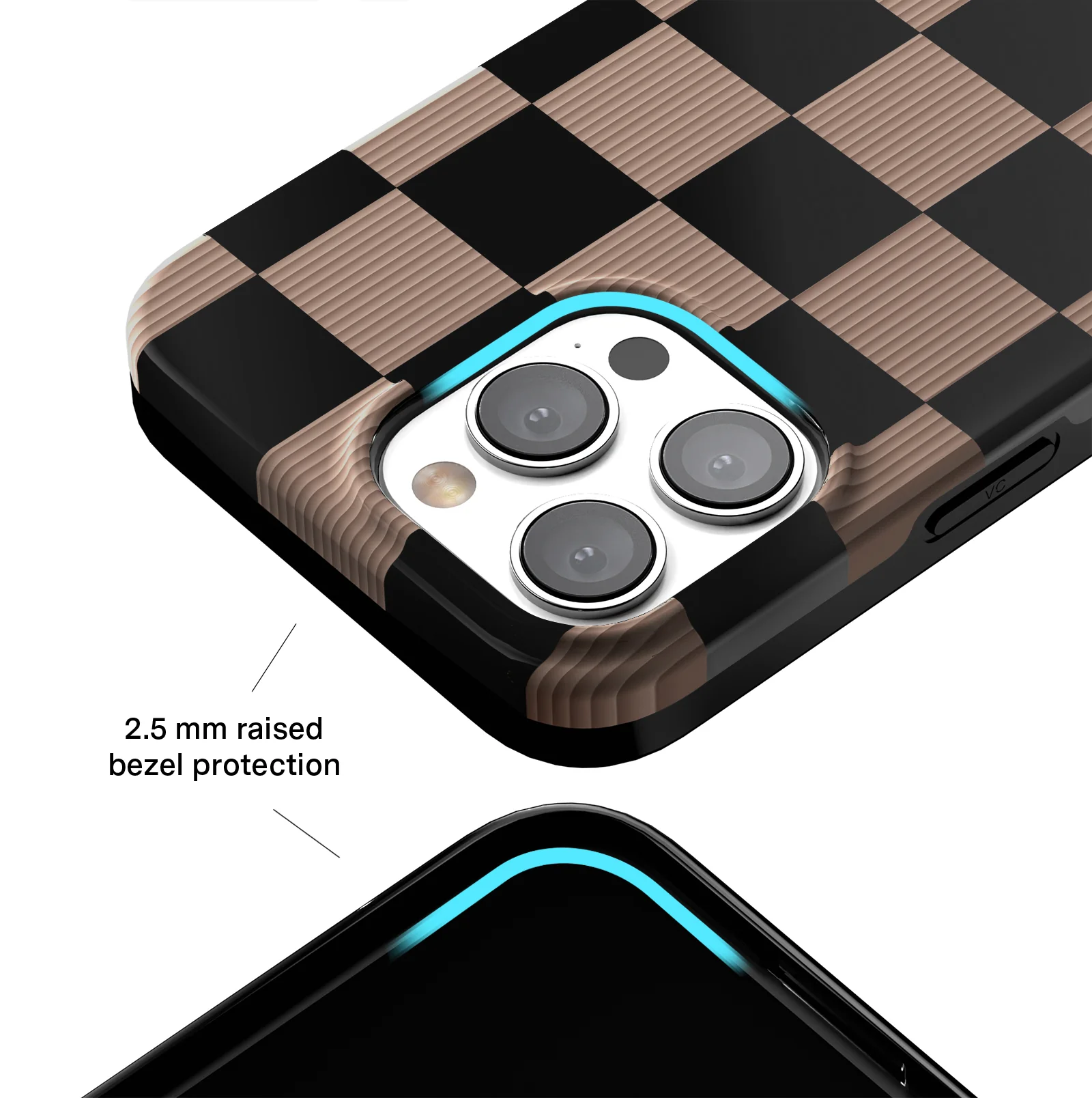 Mocha Vibe Checkered iPhone Case - Image 77