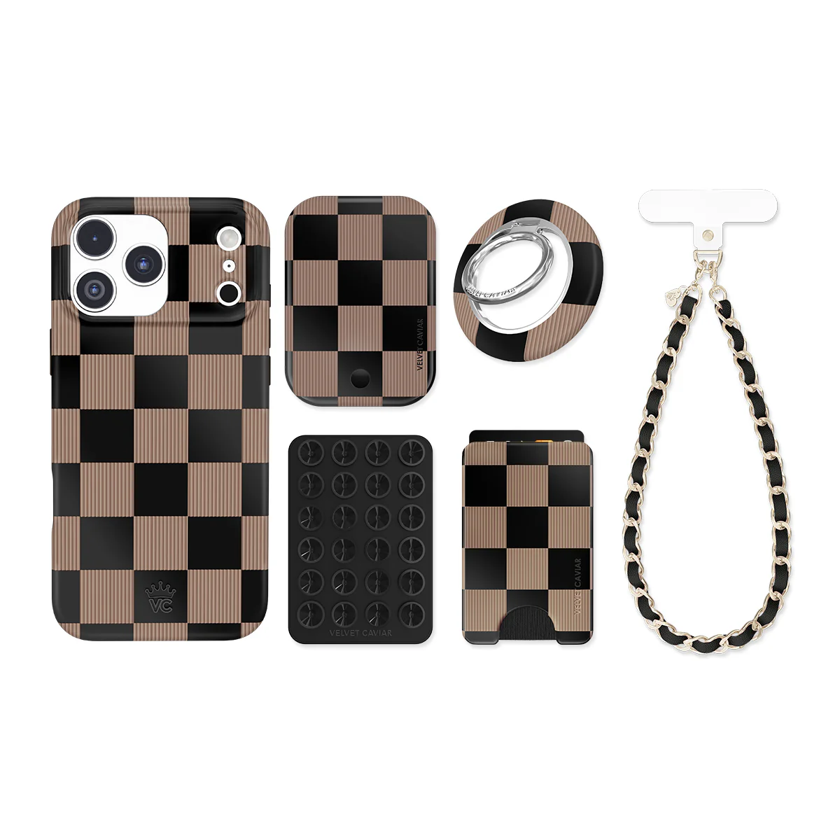 Mocha Vibe Checkered iPhone Bundle Set - Image 3