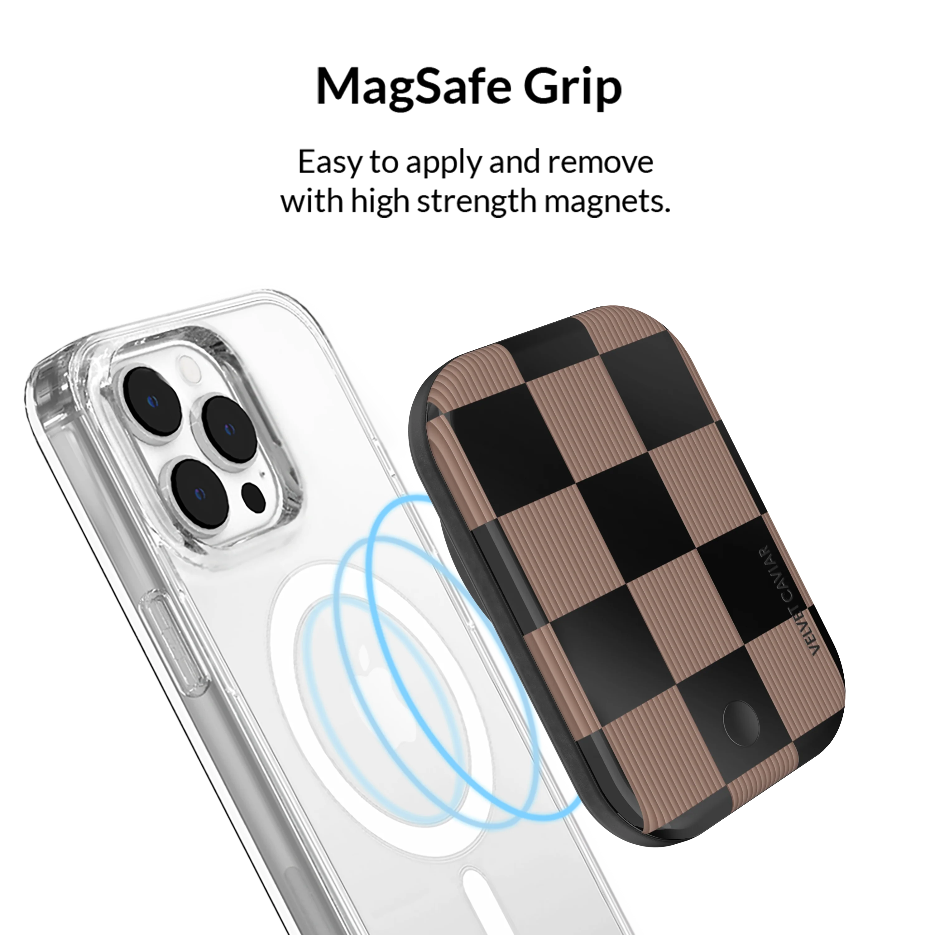 Mocha Vibe Checkered Portable MagSafe Charger Power Pack - Image 4