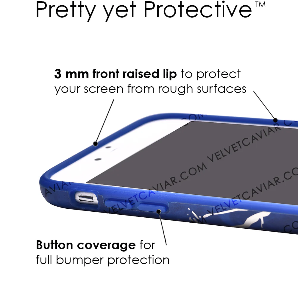Navy Blue Marble Silver Chrome iPhone Case - Image 33
