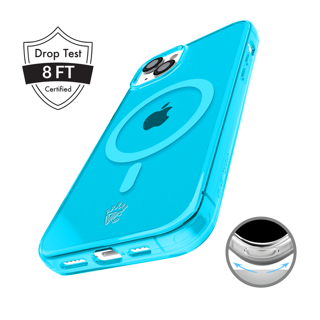 Neon Blue Clear iPhone Case - Image 110