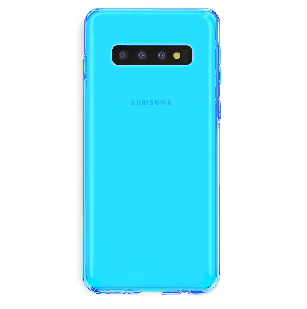 Neon Blue Clear Samsung Case - Image 43