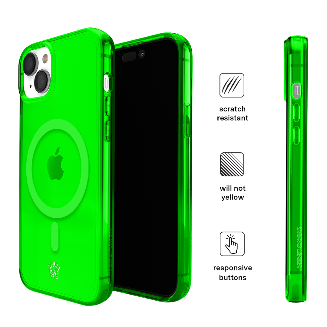 Neon Green Clear iPhone Case - Image 124