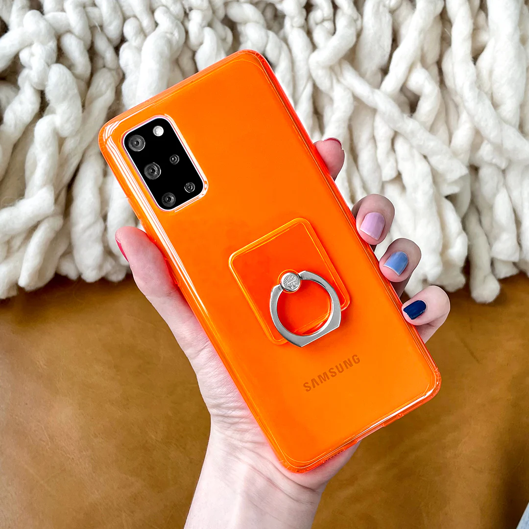 Neon Orange Clear Samsung Case - Image 52