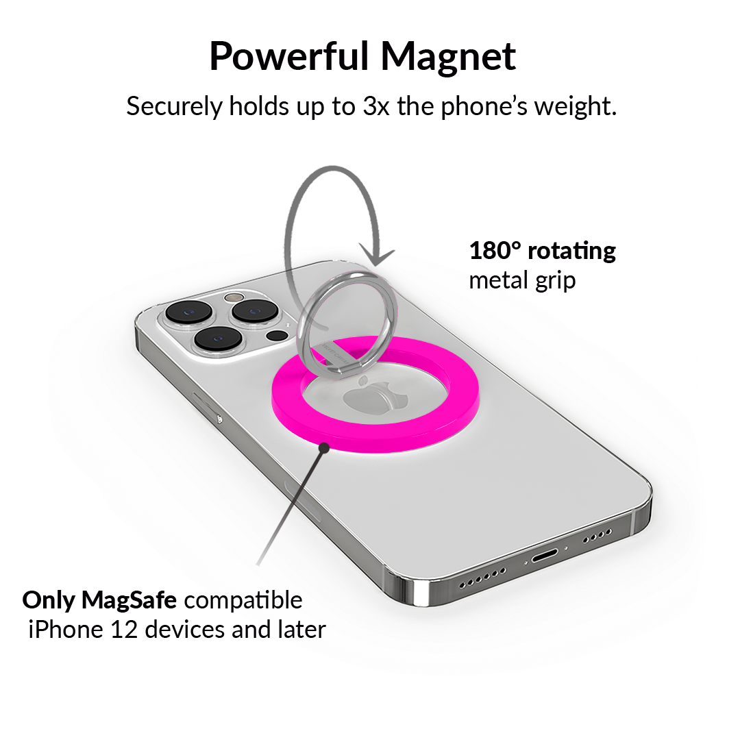 Neon Pink MagSafe Grip Ring - Image 3