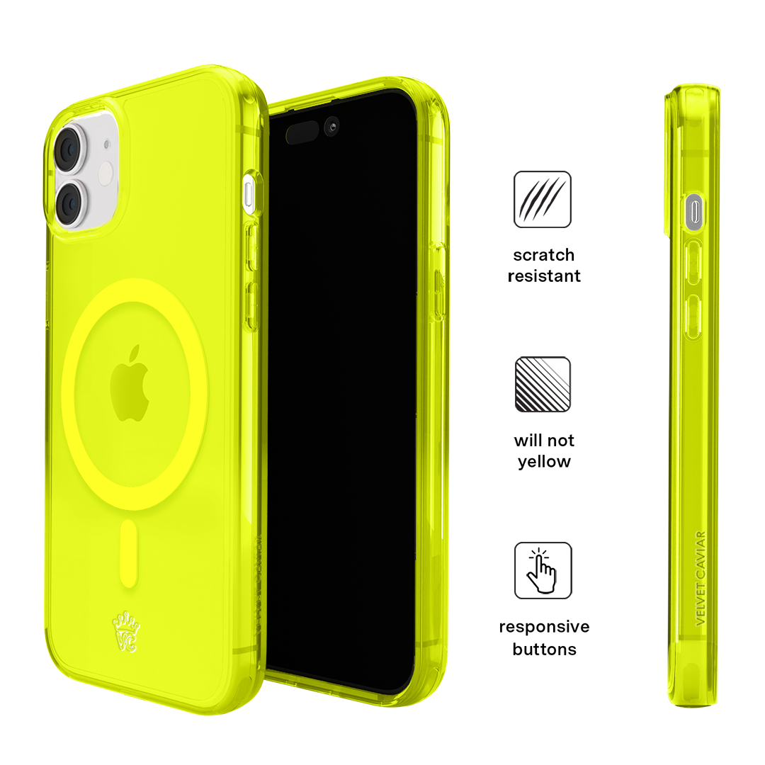 Neon Yellow Clear iPhone Case - Image 141