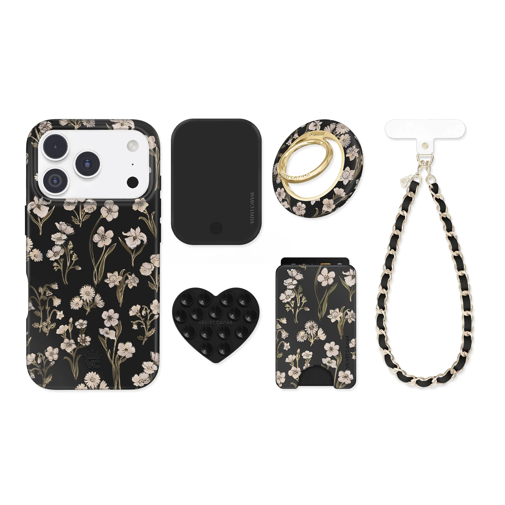 Nightbloom Gold Chrome Floral iPhone Bundle Set - Image 106