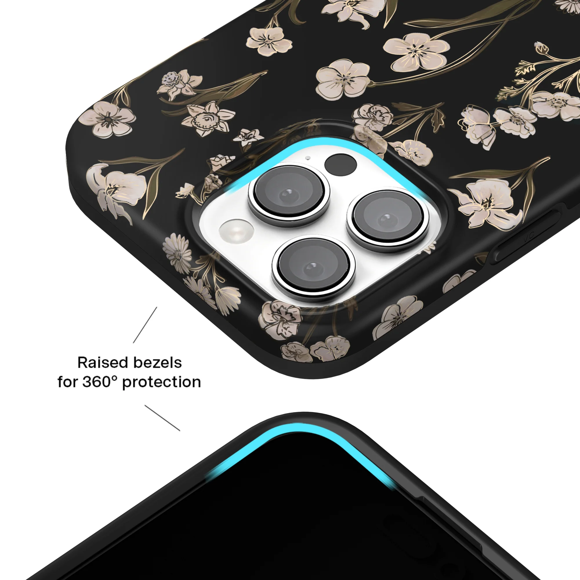 Nightbloom Gold Chrome Floral iPhone Case - Image 28
