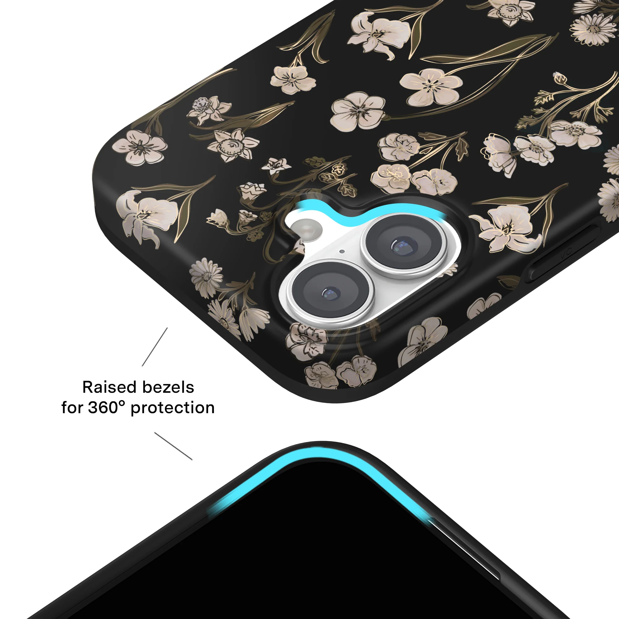 Nightbloom Gold Chrome Floral iPhone Case - Image 48