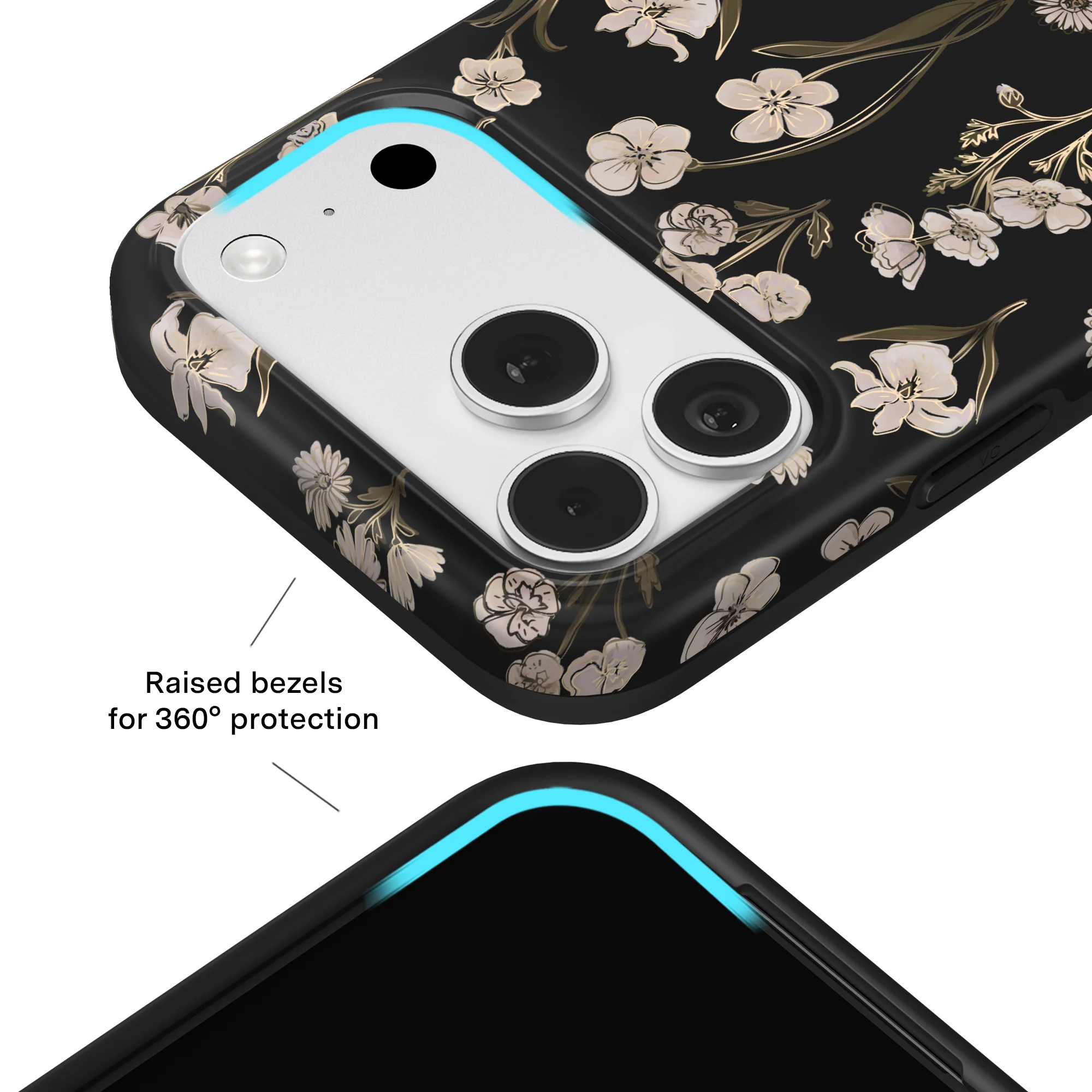 Nightbloom Gold Chrome Floral iPhone Case - Image 68