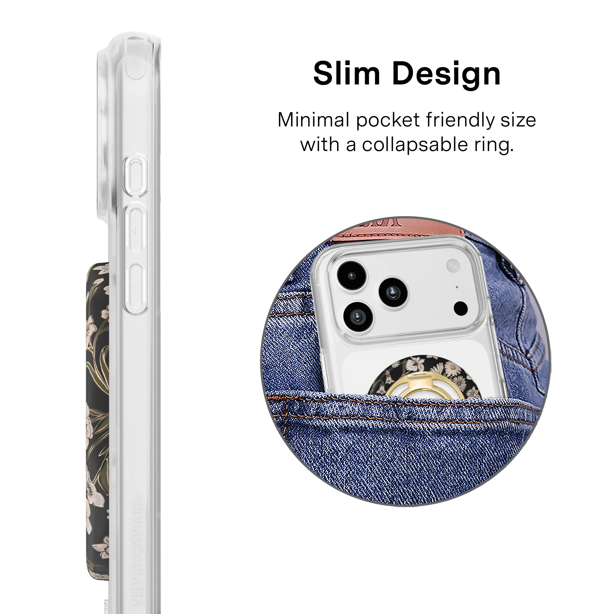 Nightbloom Gold Chrome Floral MagSafe Grip Ring - Image 4