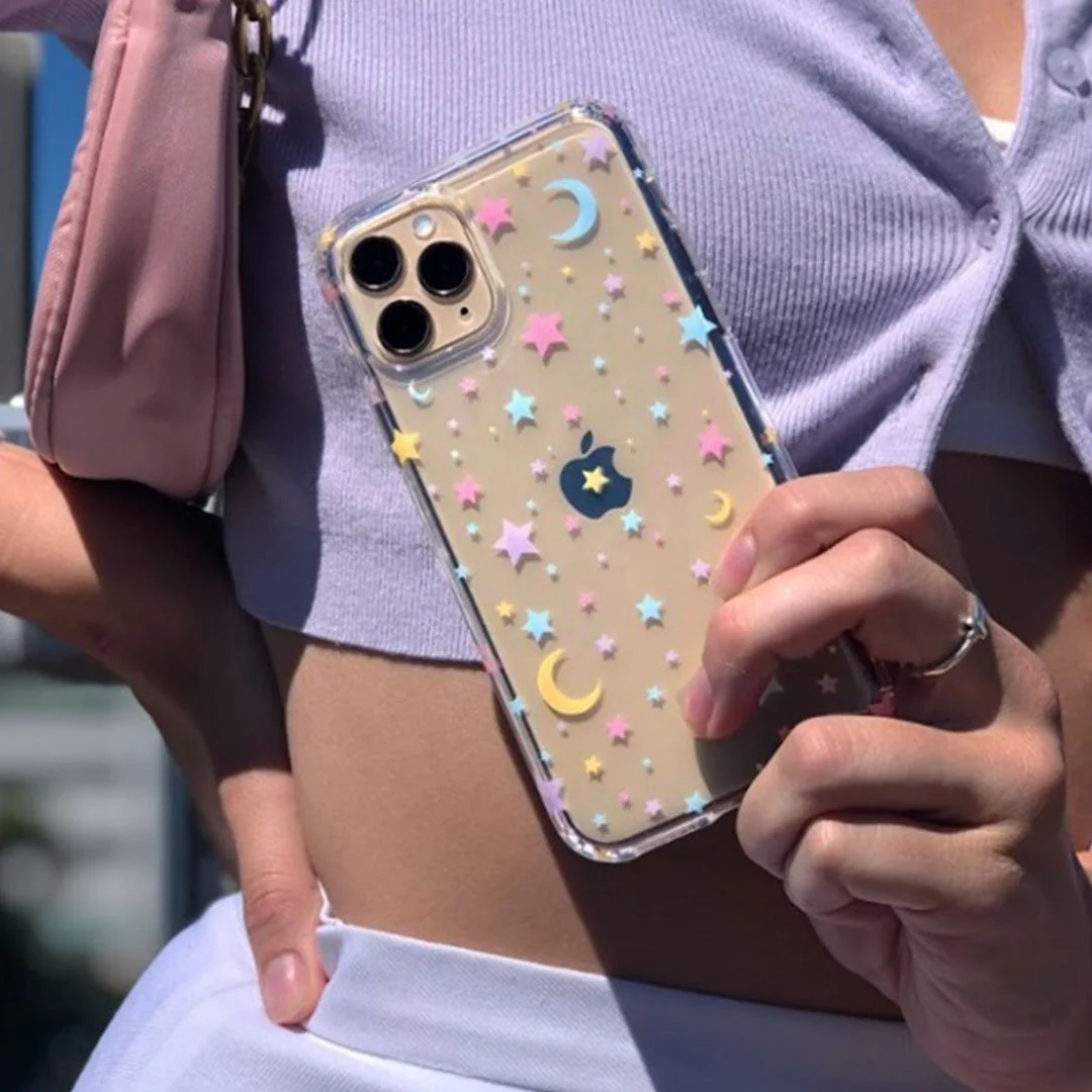 Pastel Starry Night Clear iPhone Case - Image 81