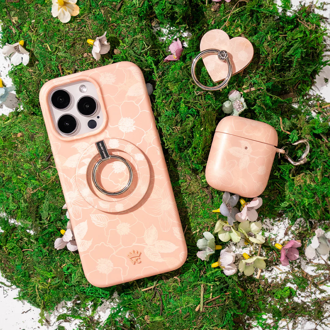 Peach Blossom Floral Phone Ring - Image 2