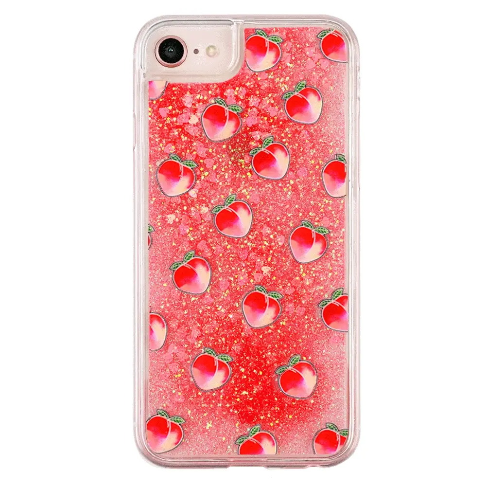Peach Clear Glitter iPhone Case - Image 10