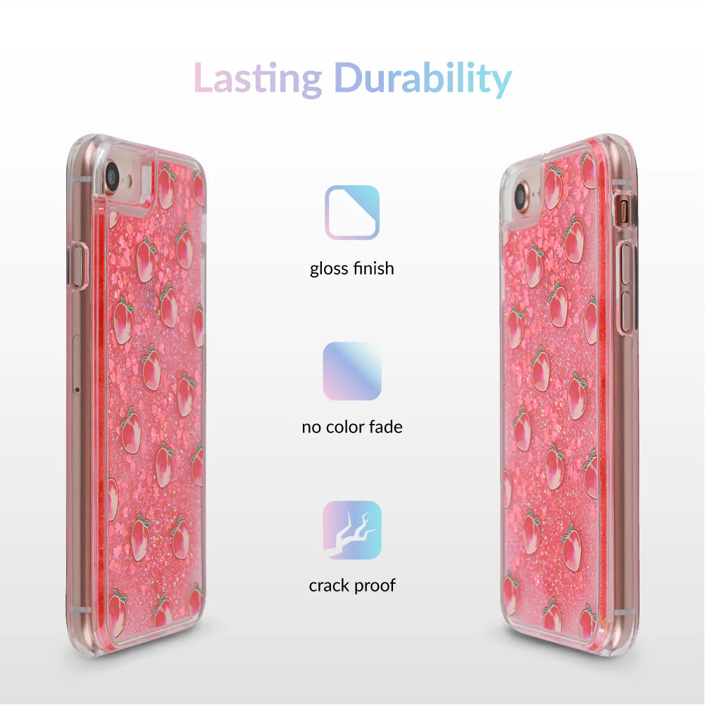 Peach Clear Glitter iPhone Case - Image 5