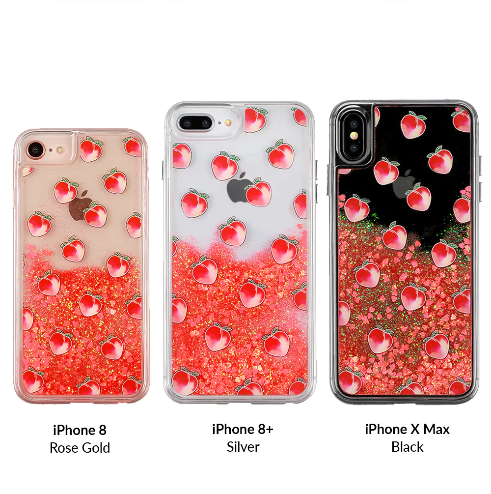 Peach Clear Glitter iPhone Case - Image 53