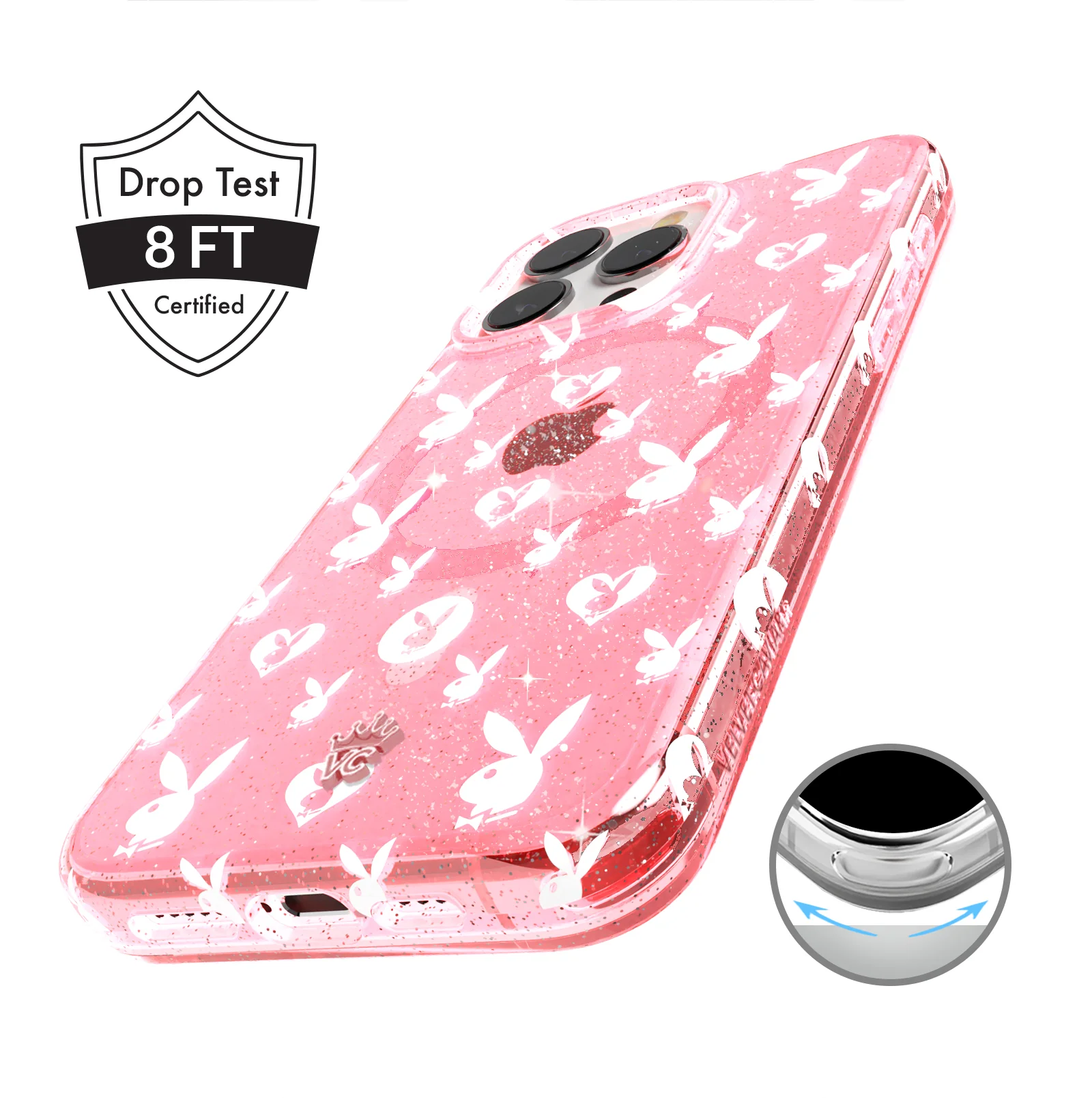 Playboy Pink Bunny Glitter iPhone Case - Image 100