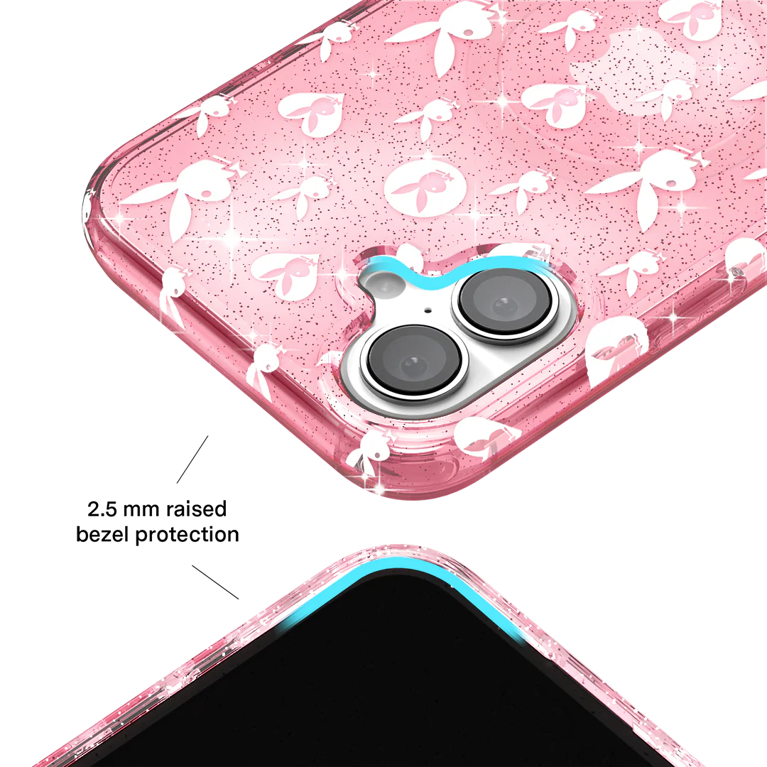 Playboy Pink Bunny Glitter iPhone Case - Image 110