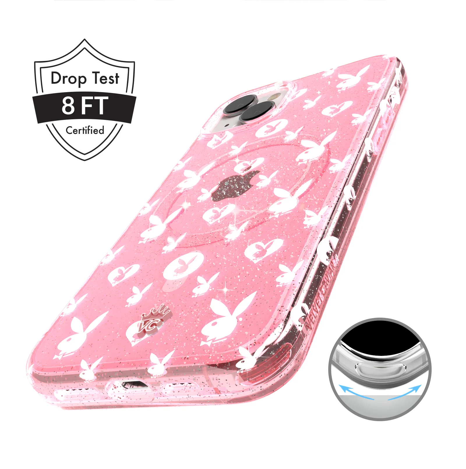 Playboy Pink Bunny Glitter iPhone Case - Image 82