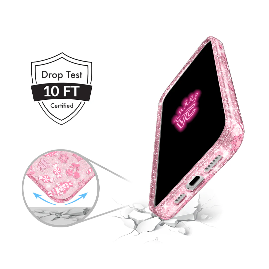 Pink Christmas Glitter iPhone Case - Image 47