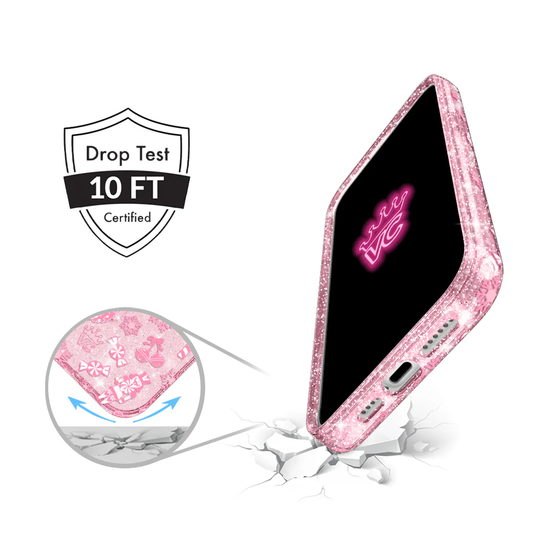 Pink Christmas Glitter iPhone Case - Image 67