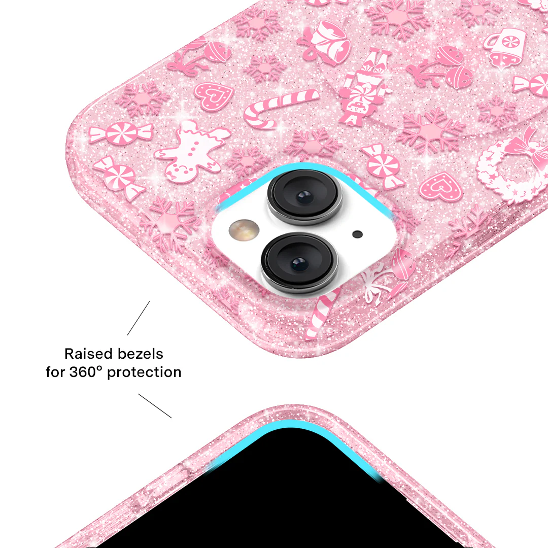 Pink Christmas Glitter iPhone Case - Image 73