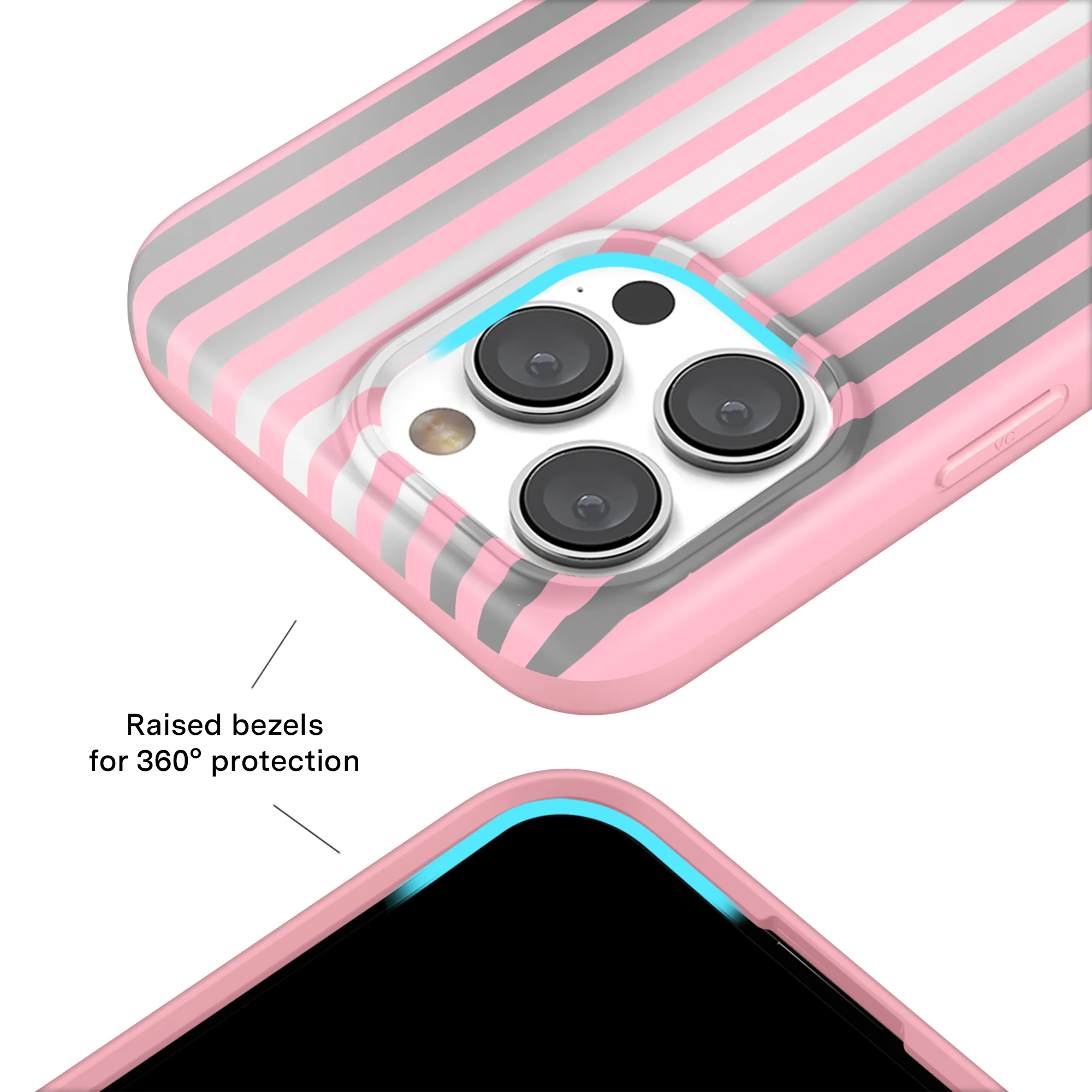 Pink Chrome Stripes iPhone Case - Image 18