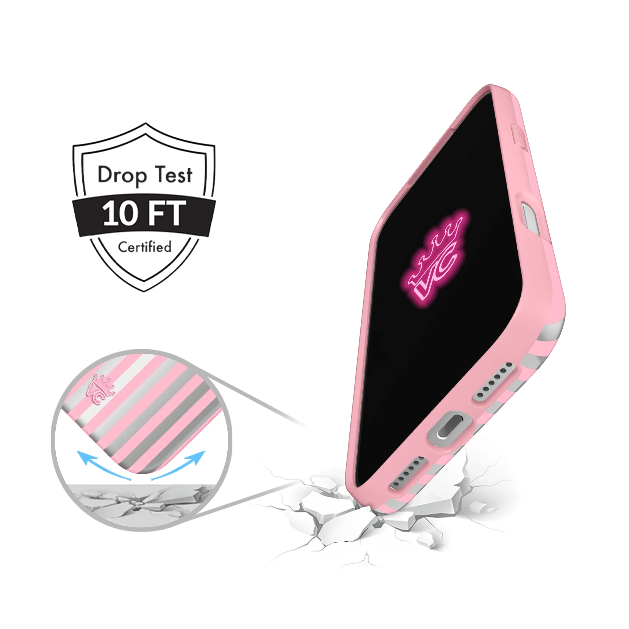 Pink Chrome Stripes iPhone Case - Image 62