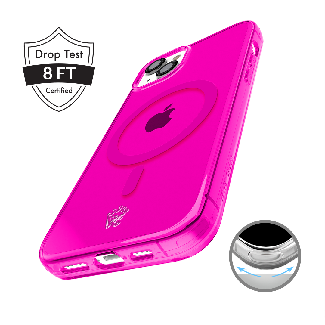Neon Pink Clear iPhone Case - Image 102