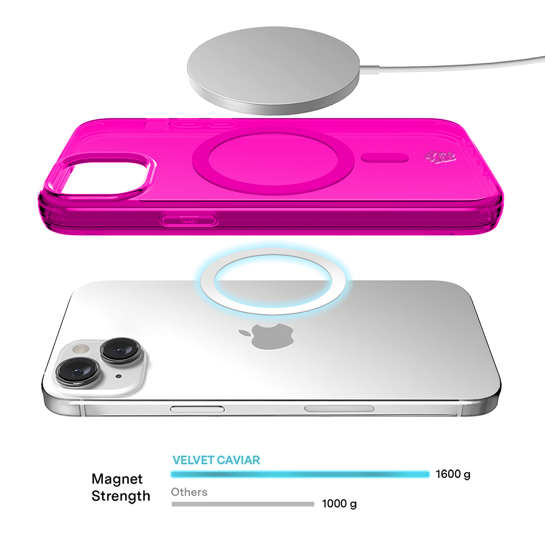Neon Pink Clear iPhone Case - Image 106