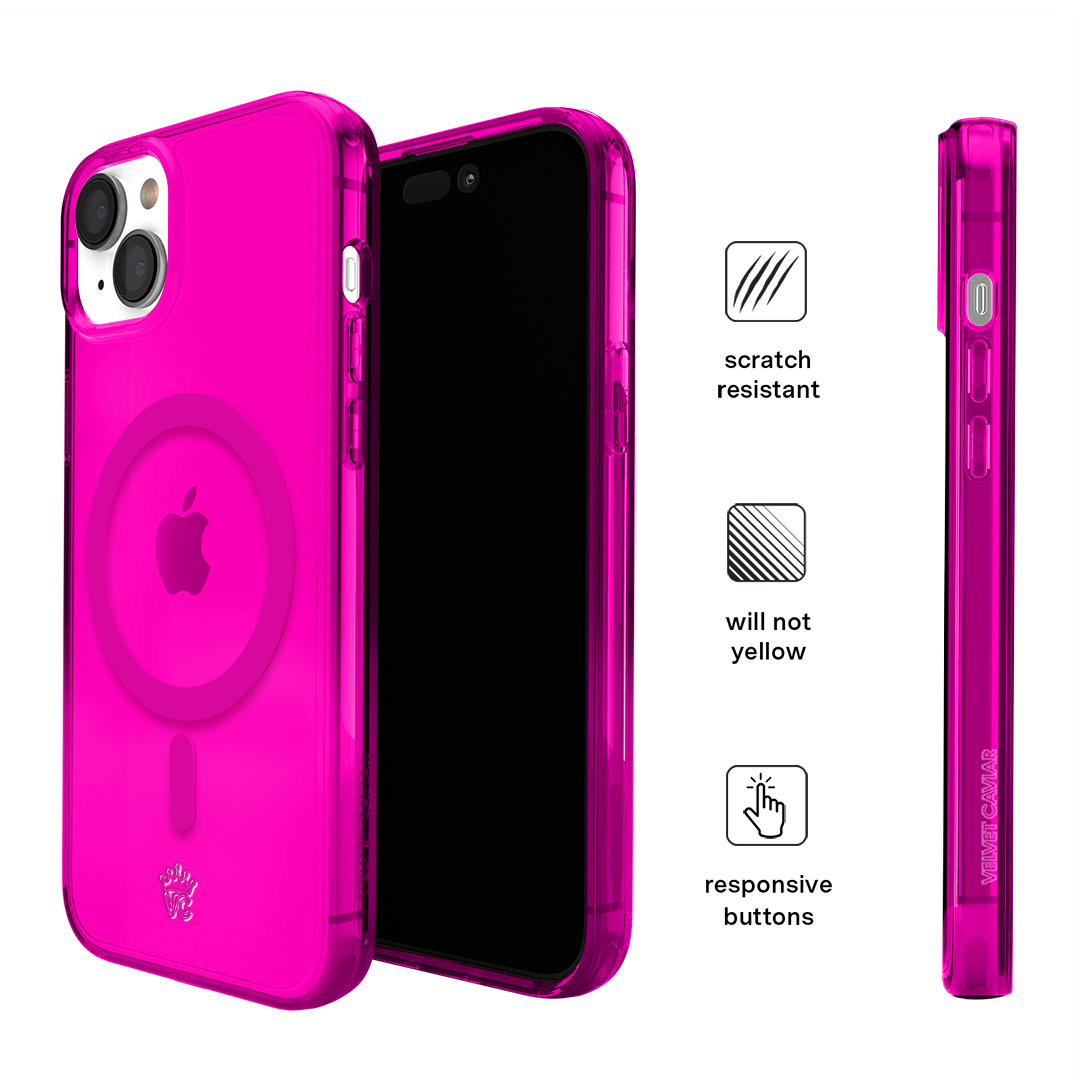 Neon Pink Clear iPhone Case - Image 108