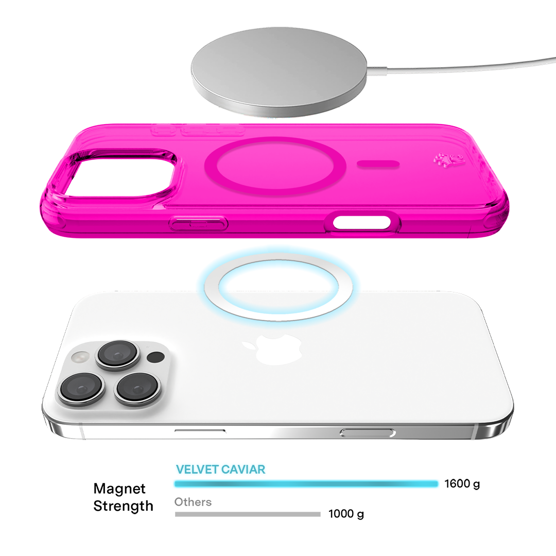 Neon Pink Clear iPhone Case - Image 126