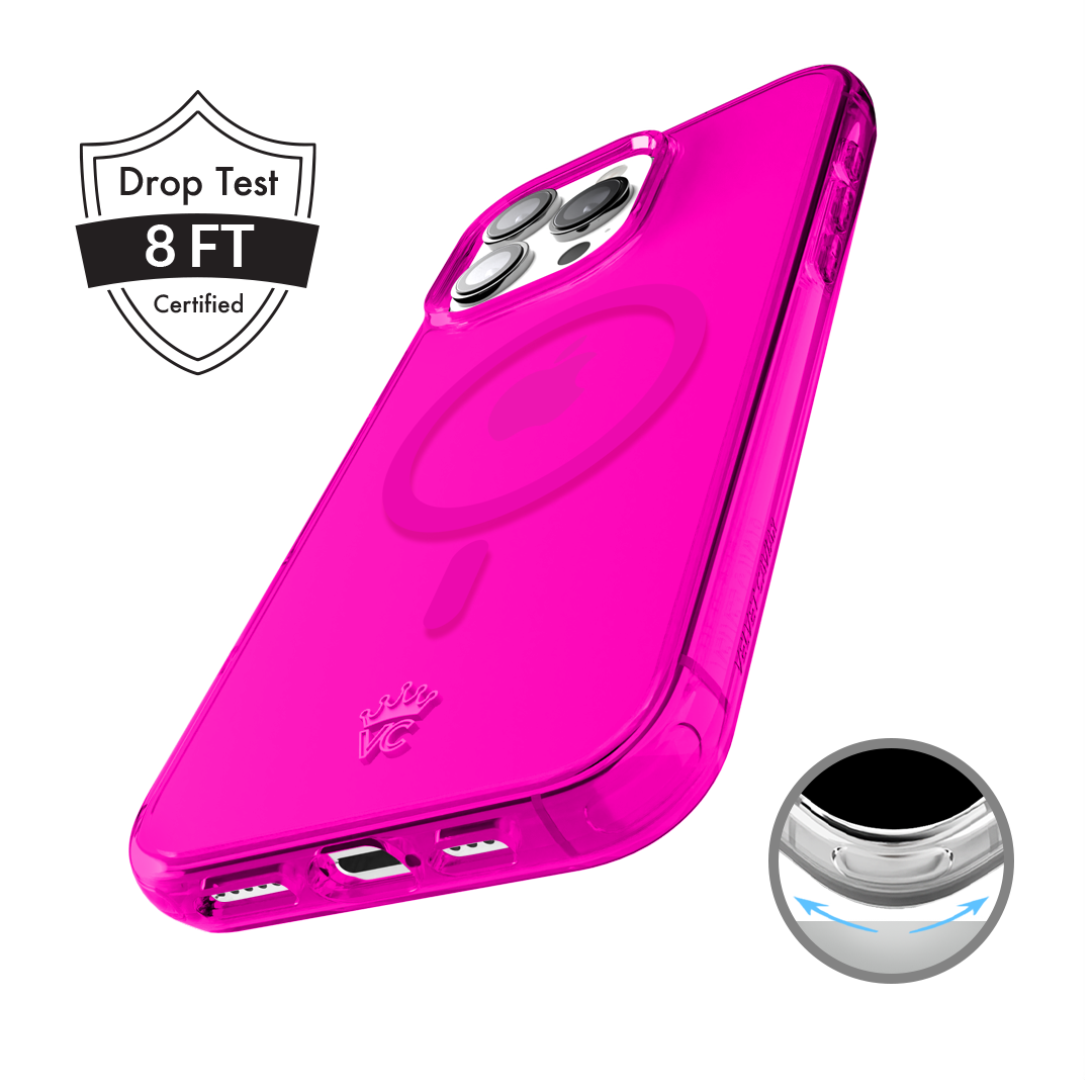 Neon Pink Clear iPhone Case - Image 127