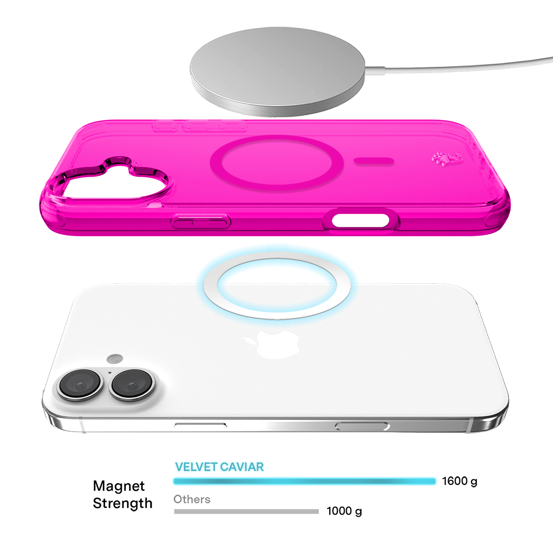Neon Pink Clear iPhone Case - Image 131