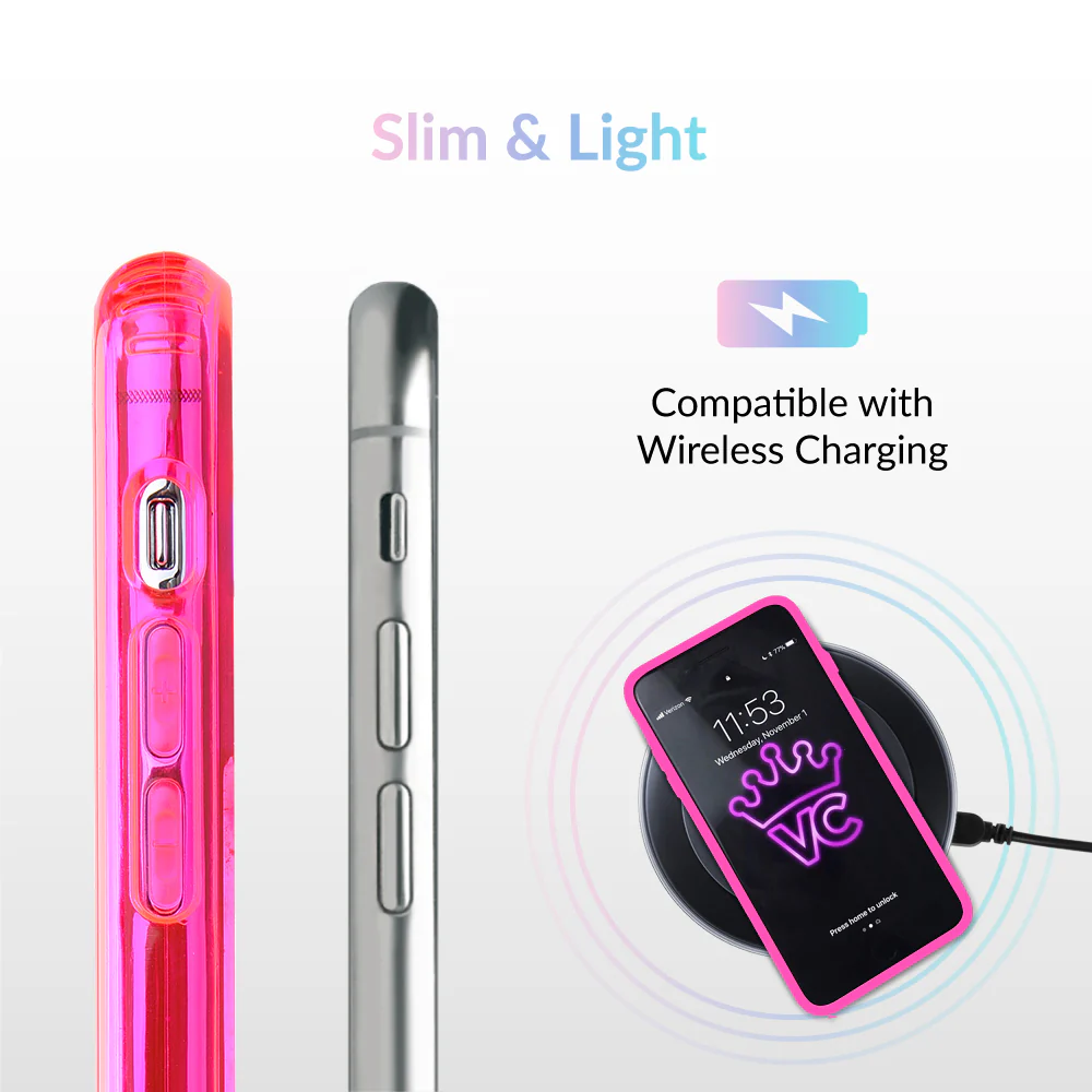Neon Pink Clear iPhone Case - Image 26