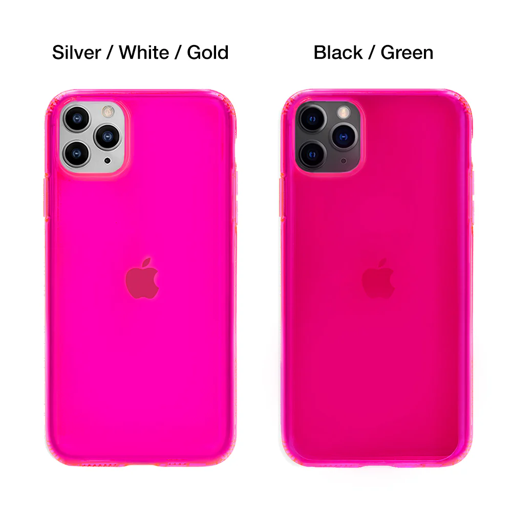 Neon Pink Clear iPhone Case - Image 27