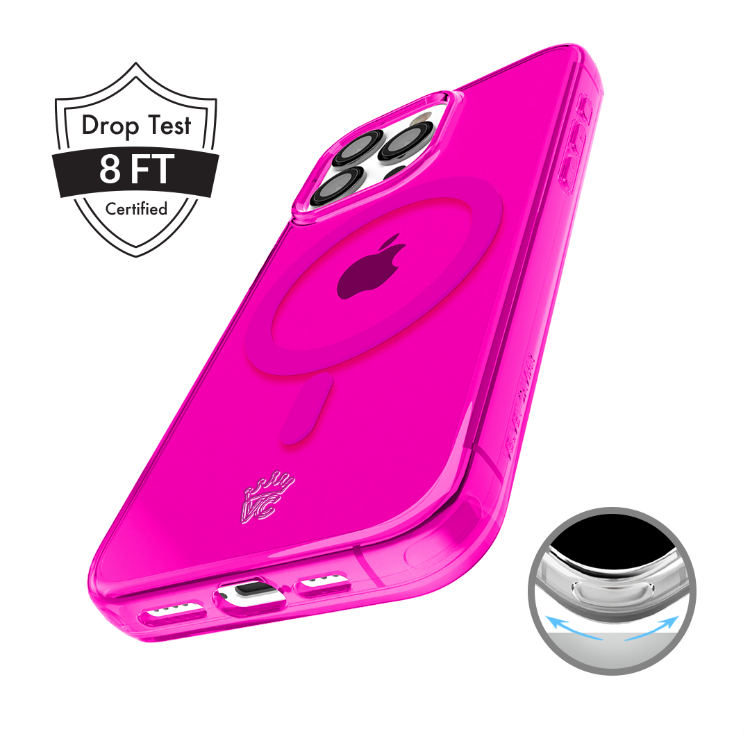 Neon Pink Clear iPhone Case - Image 97