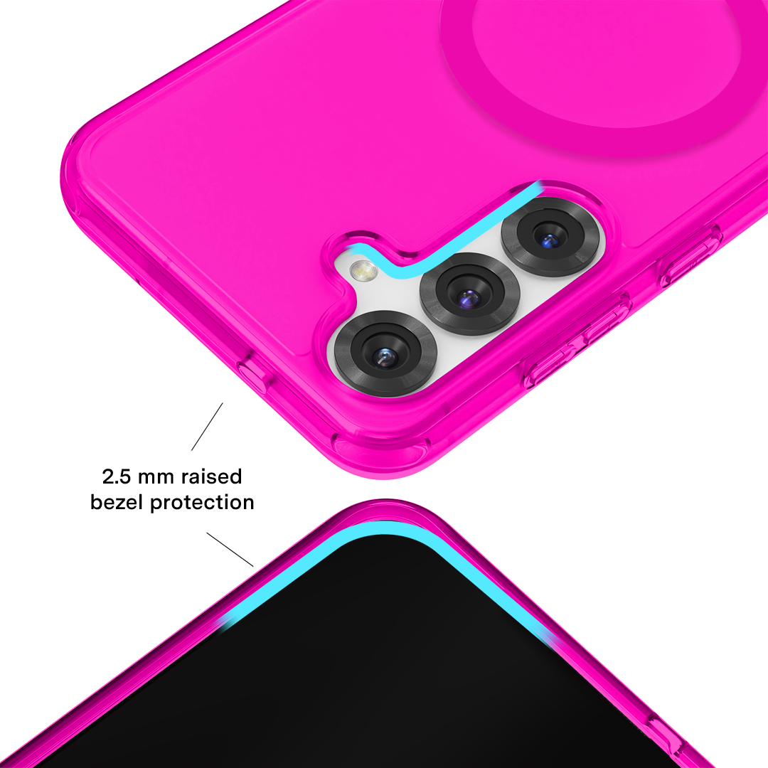 Neon Pink Clear Samsung Case - Image 136