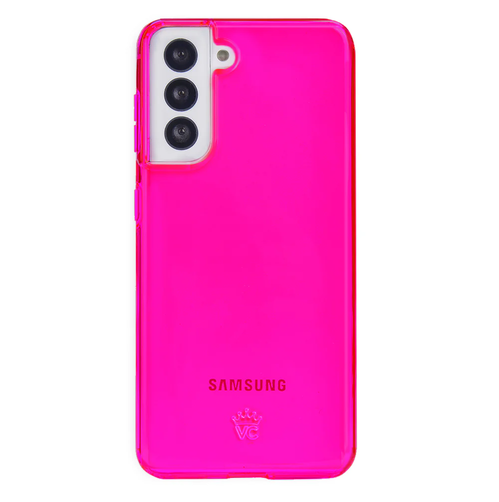 Neon Pink Clear Samsung Case - Image 71