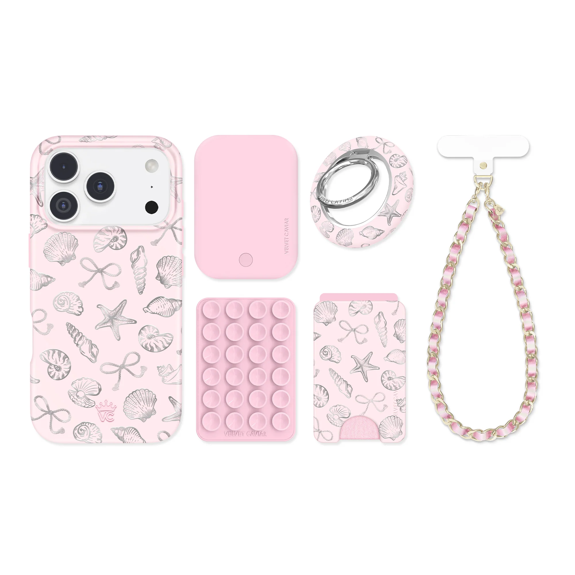 Pink Coastal Seashells iPhone Bundle Set - Image 78