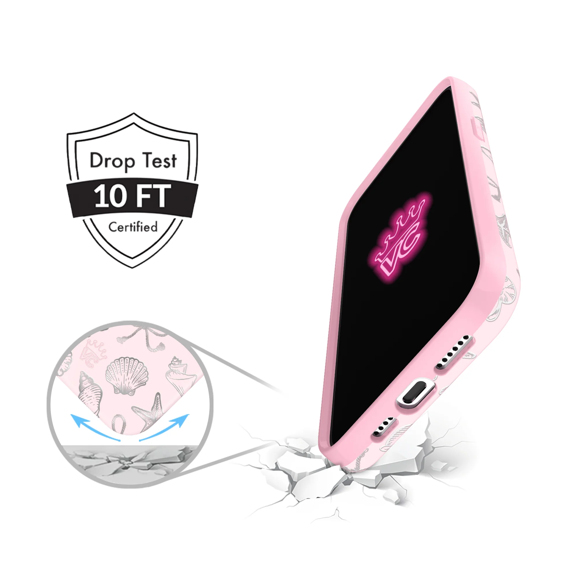 Pink Coastal Seashells iPhone Case - Image 7