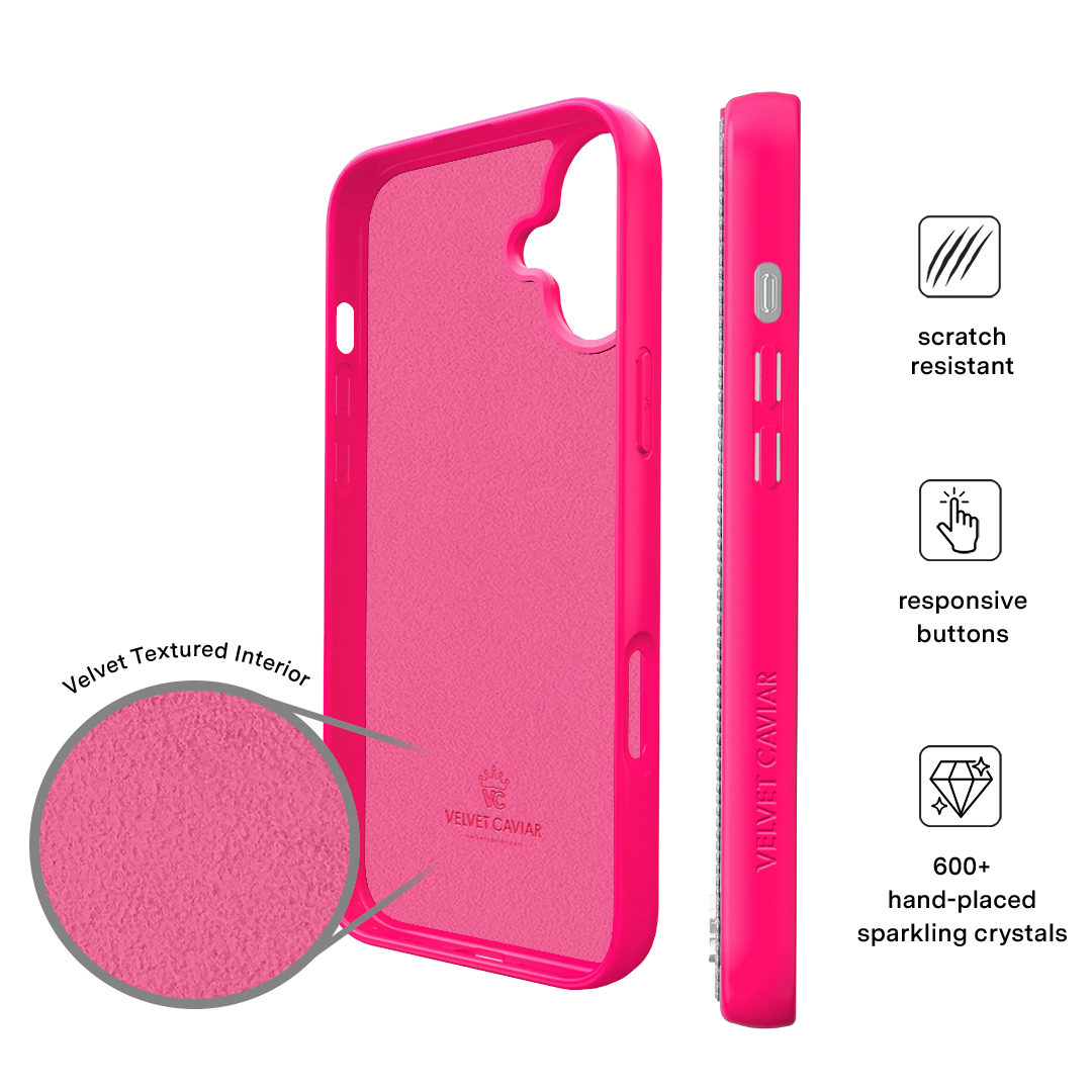 Hot Pink Caviar Crystals iPhone Case - Image 15