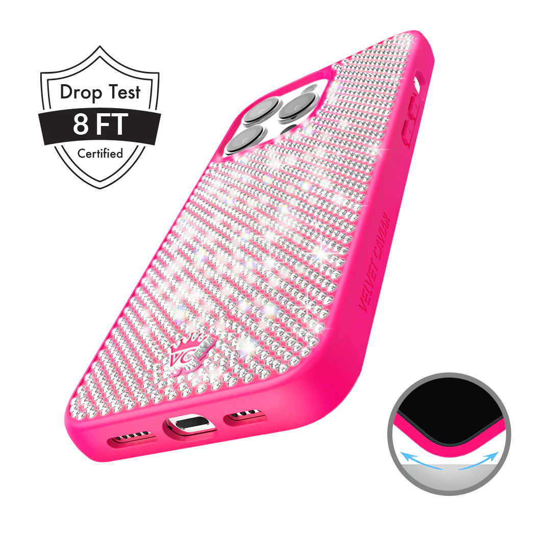 Hot Pink Caviar Crystals iPhone Case - Image 24