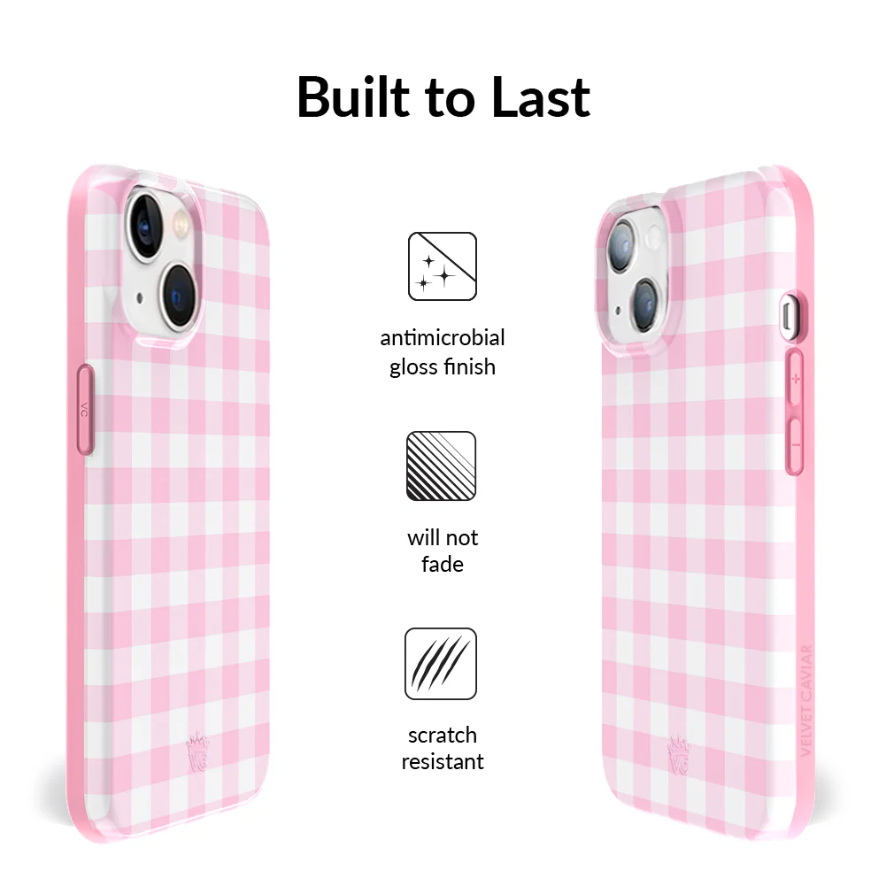 Baby Pink Gingham iPhone Case - Image 35
