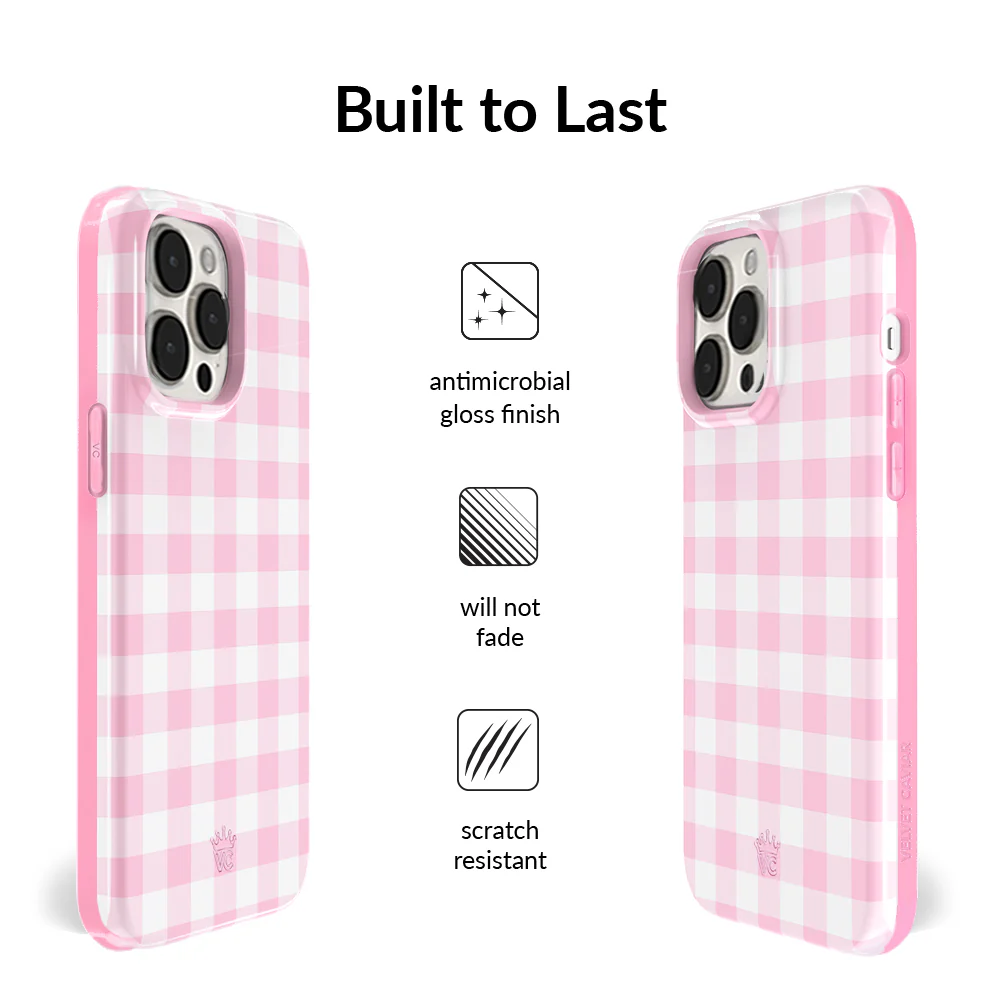 Baby Pink Gingham iPhone Case - Image 71