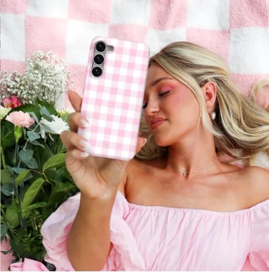Baby Pink Gingham Samsung Case - Image 26